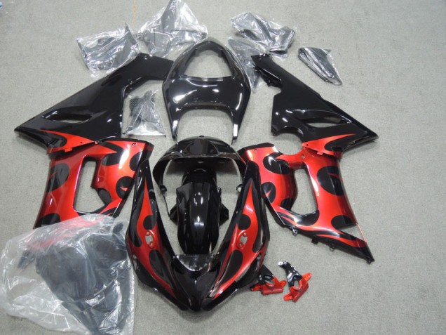 Schwarz Rot ZX6R 2005-2006 Verkleidungen Schwarz Rot ZX6R 2005-2006 Verkleidungen