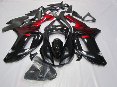 Schwarz Rot ZX6R 2007-2008 Verkleidungen