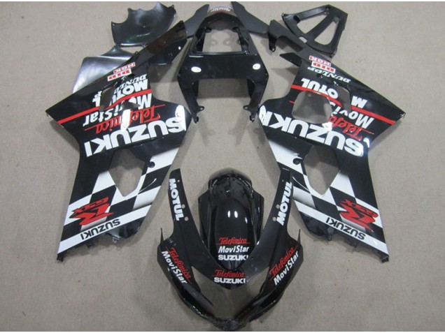 Schwarz Rote Telefonia Movistar GSXR 600 K4 2004-2005 Verkleidungen Schwarz Rote Telefonia Movistar GSXR 600 K4 2004-2005 Verkleidungen
