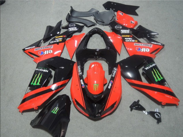 Schwarz Rote Touch4 Monster ZX10R 2006-2007 Verkleidungen