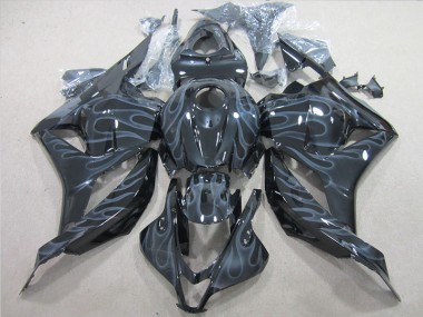 Schwarz Silber Flamme CBR 600 RR 2009-2012 Verkleidung