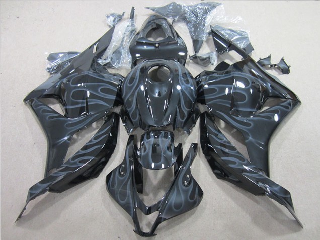 Schwarz Silber Flamme CBR 600 RR 2009-2012 Verkleidung Schwarz Silber Flamme CBR 600 RR 2009-2012 Verkleidung