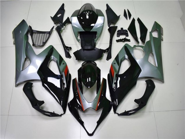 Schwarz Silber GSXR 1000 K5 2005-2006 Verkleidungen Schwarz Silber GSXR 1000 K5 2005-2006 Verkleidungen