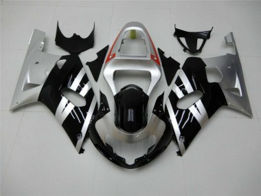 Schwarz Silber GSXR 600 / 750 K1 K2 K3 2001-2003 Verkleidungen