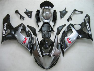 Schwarz Silber Grau GSXR 1000 K5 2005-2006 Verkleidungen