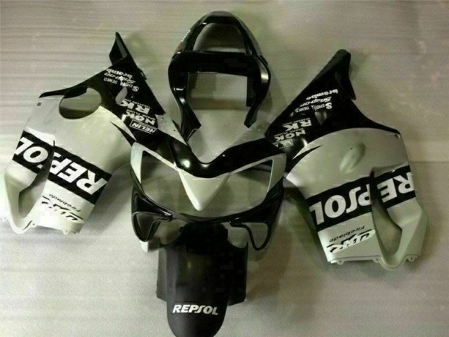 Schwarz Silber Repsol CBR 600 F4i 2001-2003 Verkleidungen Schwarz Silber Repsol CBR 600 F4i 2001-2003 Verkleidungen
