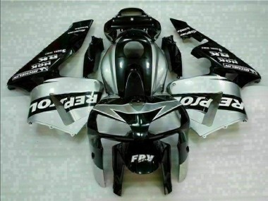 Schwarz Silber Repsol CBR 600 RR 2005-2006 Verkleidungen