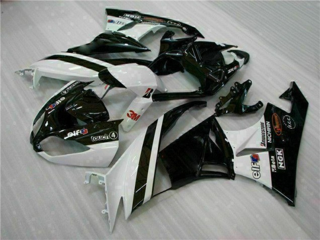 Schwarz Weiß 3M Touch4 ZX6R 2009-2012 Verkleidungen
