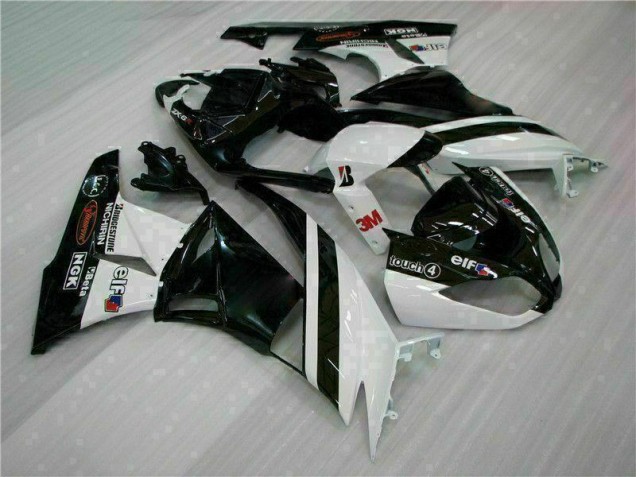 Schwarz Weiß 3M Touch4 ZX6R 2009-2012 Verkleidungen