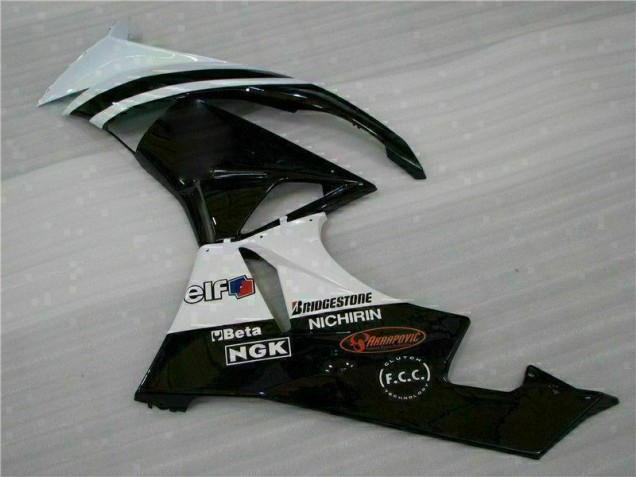Schwarz Weiß 3M Touch4 ZX6R 2009-2012 Verkleidungen