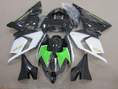 Schwarz Weiß Gold Ninja ZX10R 2003-2005 Verkleidungen