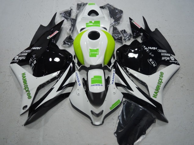Schwarz Weiß Grün Hannspree CBR 600 RR 2009-2012 Verkleidungen Schwarz Weiß Grün Hannspree CBR 600 RR 2009-2012 Verkleidungen