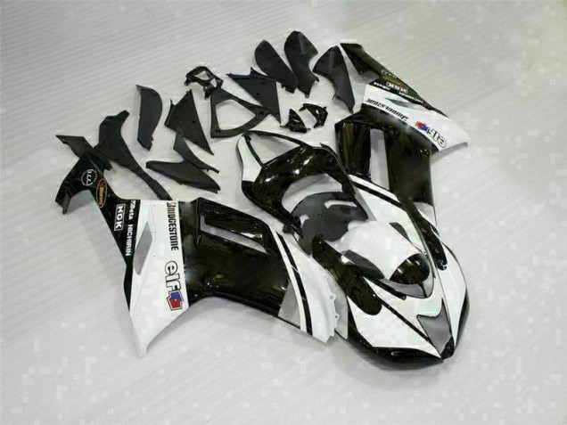 Schwarz Weiß ZX6R 2007-2008 Verkleidung