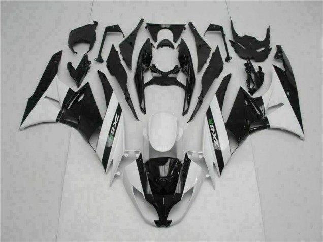 Schwarz Weiß ZX6R 2009-2012 Verkleidungen