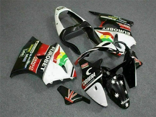 Schwarz Weißer Eurobet ZX6R 2000-2002 Verkleidungen