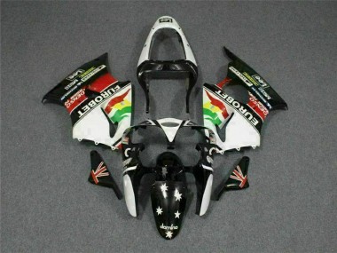 Schwarz Weißer Eurobet ZX6R 2000-2002 Verkleidungen