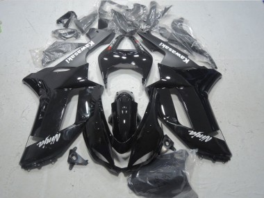 Schwarz Weißer Ninja ZX6R 2007-2008 Verkleidungen
