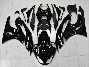 Schwarz Weißer Ninja ZX6R 2009-2012 Verkleidungen