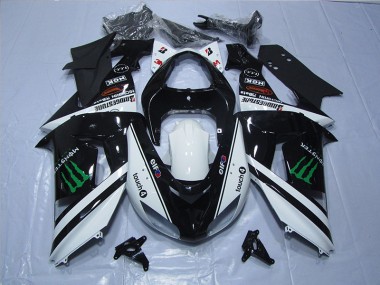 Schwarz Weißes Monster Touch4 ZX6R 2007-2008 Verkleidungen