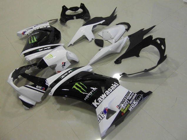 Schwarz Weißes Monster ZX 250R 2008-2012 Verkleidung Schwarz Weißes Monster ZX 250R 2008-2012 Verkleidung