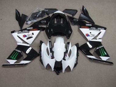 Schwarz Weißes Monster ZX10R 2003-2005 Verkleidungen