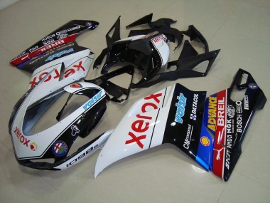 Schwarz Xerox Ducati 848 1098 1198 2007-2014 Verkleidungen