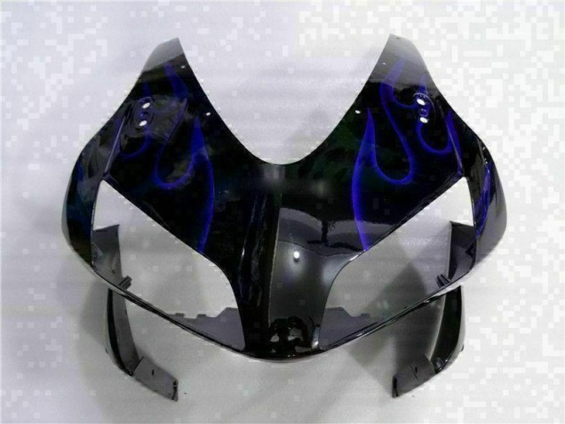 Schwarz mit Blaur Flamme CBR 600 RR 2003-2004 Verkleidungen Schwarz mit Blaur Flamme CBR 600 RR 2003-2004 Verkleidungen