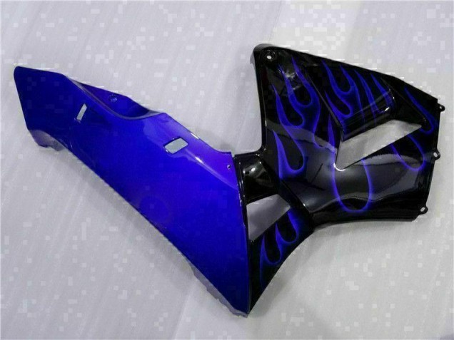 Schwarz mit Blaur Flamme CBR 600 RR 2003-2004 Verkleidungen Schwarz mit Blaur Flamme CBR 600 RR 2003-2004 Verkleidungen