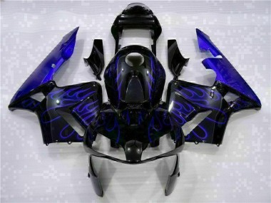 Schwarz mit Blaur Flamme CBR 600 RR 2003-2004 Verkleidungen
