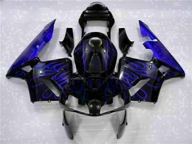 Schwarz mit Blaur Flamme CBR 600 RR 2003-2004 Verkleidungen Schwarz mit Blaur Flamme CBR 600 RR 2003-2004 Verkleidungen