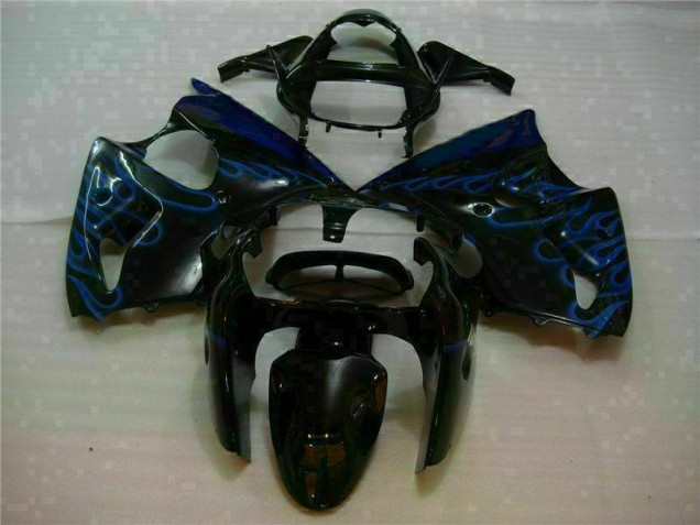 Schwarz mit Blaur Flamme ZX6R 2000-2002 Verkleidungen Schwarz mit Blaur Flamme ZX6R 2000-2002 Verkleidungen