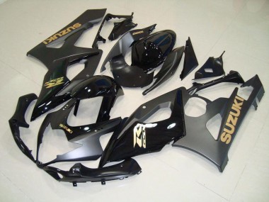 Schwarz mit goldenen Aufklebern GSXR 1000 K5 2005-2006 Verkleidungen