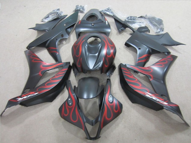 Schwarz mit roter Flamme CBR 600 RR 2007-2008 Verkleidungen Schwarz mit roter Flamme CBR 600 RR 2007-2008 Verkleidungen