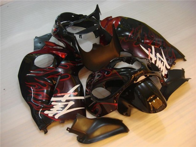 Schwarz rote Flamme GSXR 1300 Hayabusa 1996-2007 Verkleidung Schwarz rote Flamme GSXR 1300 Hayabusa 1996-2007 Verkleidung
