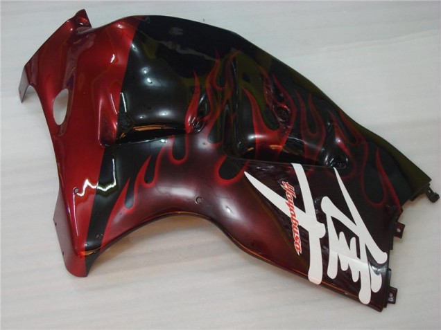 Schwarz rote Flamme GSXR 1300 Hayabusa 1996-2007 Verkleidung Schwarz rote Flamme GSXR 1300 Hayabusa 1996-2007 Verkleidung