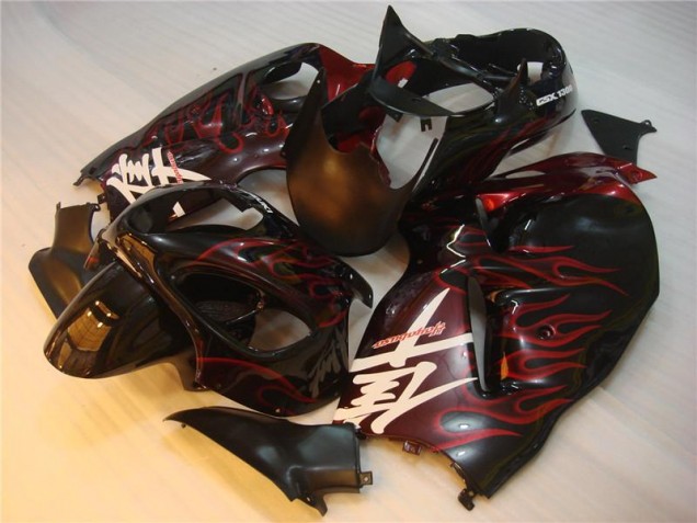 Schwarz rote Flamme GSXR 1300 Hayabusa 1996-2007 Verkleidung Schwarz rote Flamme GSXR 1300 Hayabusa 1996-2007 Verkleidung