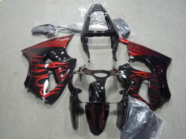 Schwarz rote Flamme ZX6R 2000-2002 Verkleidung
