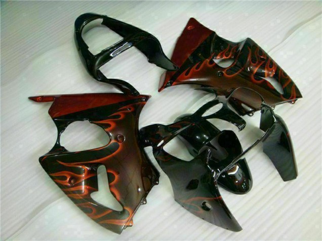 Schwarz rote Flamme ZX6R 2000-2002 Verkleidungen Schwarz rote Flamme ZX6R 2000-2002 Verkleidungen