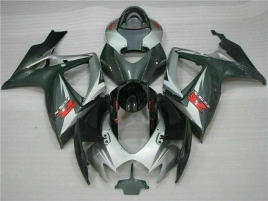 Silber Schwarz GSXR 600 / 750 K6 2006-2007 Verkleidungen