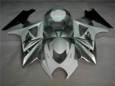 Silber Weiß GSXR 1000 K7 2007-2008 Verkleidungen