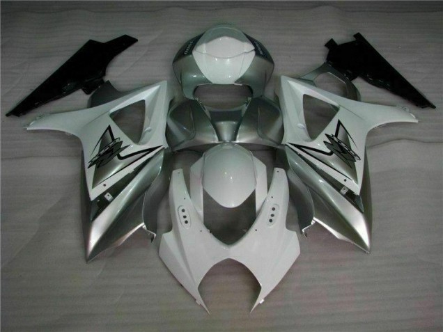Silber Weiß GSXR 1000 K7 2007-2008 Verkleidungen