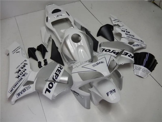 Silber Weiß Schwarz Repsol CBR 600 RR 2003-2004 Verkleidungen Silber Weiß Schwarz Repsol CBR 600 RR 2003-2004 Verkleidungen