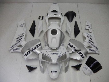 Silber Weiß Schwarz Repsol CBR 600 RR 2003-2004 Verkleidungen