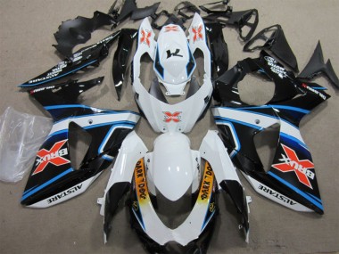 Weiß Blau Brux Dunkel Hund GSXR 1000 K9 2009-2016 Verkleidungen