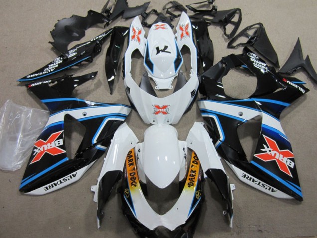 Weiß Blau Brux Dunkel Hund GSXR 1000 K9 2009-2016 Verkleidungen Weiß Blau Brux Dunkel Hund GSXR 1000 K9 2009-2016 Verkleidungen