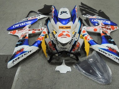 Weiß Blau Dunkel Hund GSXR 600 K8 2008-2010 Verkleidungen