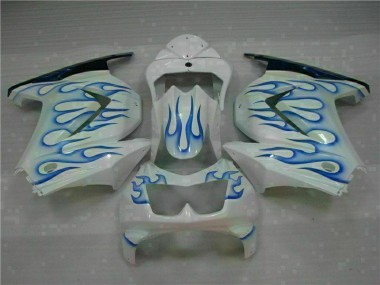 Weiß Blau Flamme EX250 2008-2012 Verkleidungen