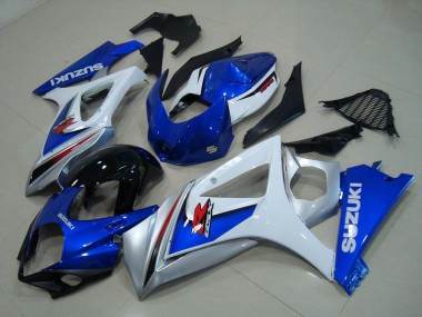 Weiß Blau GSXR 1000 K7 2007-2008 Verkleidungen
