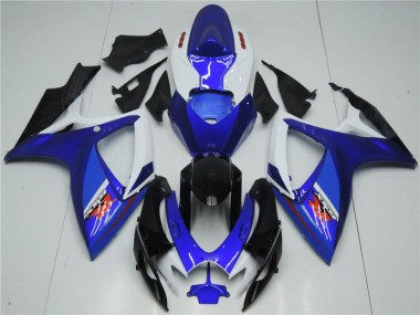 Weiß Blau GSXR 600 / 750 K6 2006-2007 Verkleidungen
