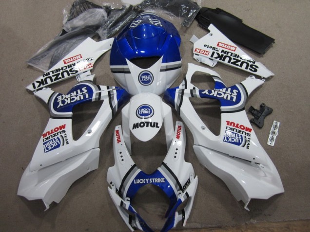 Weiß Blau Lucky Strike Rot Motul GSXR 1000 K7 2007-2008 Verkleidungen Weiß Blau Lucky Strike Rot Motul GSXR 1000 K7 2007-2008 Verkleidungen